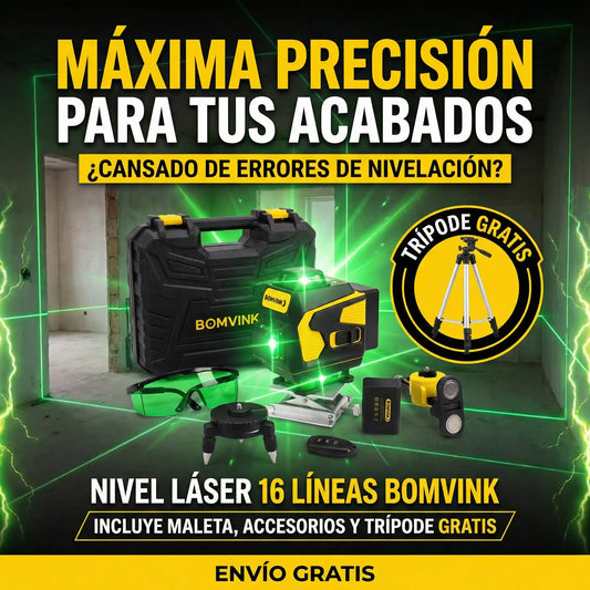 Nivel Laser 16 Lineas 50 Metros Bomvink + Tripode de Regalo